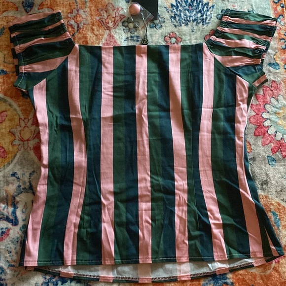 Collectif - 1950’s Dolores Palm Stripe Top - Picture 6 of 8